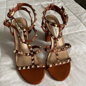 Studded brown heels